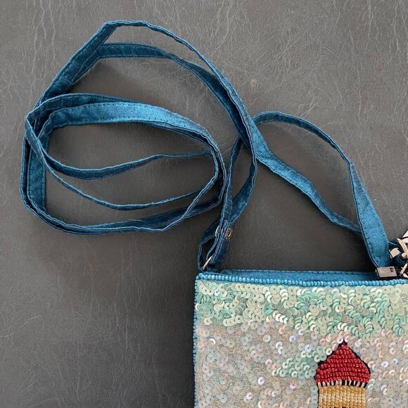 Bamboo Trading Company Club Bag Crossbody Sequins Beads Shells Beachy Resortwear - Picture 8 of 11